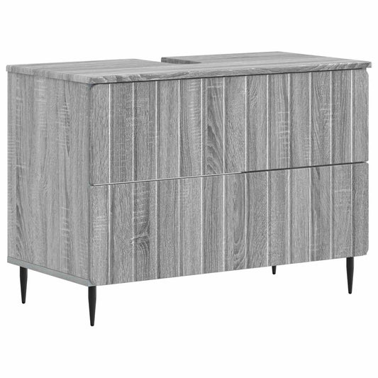 2 Piece Bathroom Cabinet Set ZWOLLE Grey Sonoma Engineered Wood 2 Piece Bathroom Cabinet Set ZWOLLE Grey Sonoma Engineered Wood