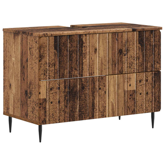 2 Piece Bathroom Cabinet Set ZWOLLE Old Wood Engineered Wood 2 Piece Bathroom Cabinet Set ZWOLLE Old Wood Engineered Wood