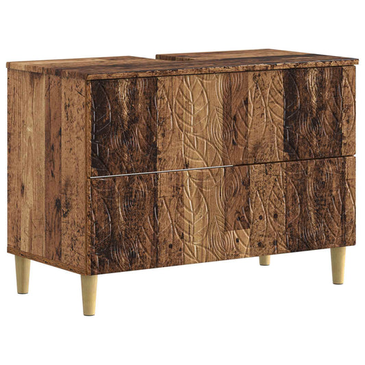 2 Piece Bathroom Cabinet Set DELFT Old Wood Engineered Wood 2 Piece Bathroom Cabinet Set DELFT Old Wood Engineered Wood