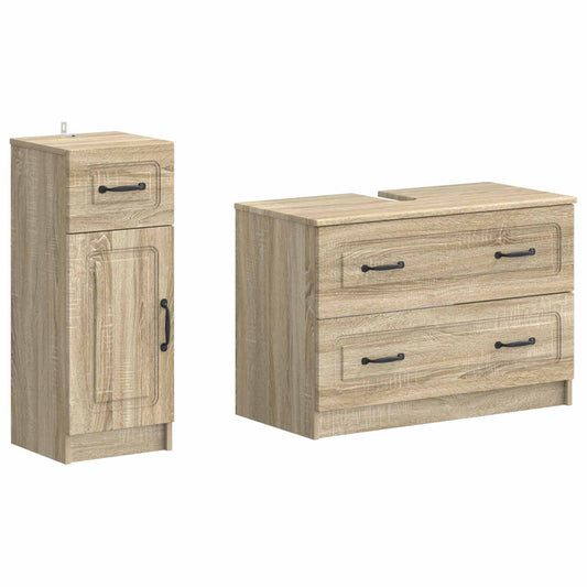 2 Piece Bathroom Cabinet Set UTRECHT Sonoma Oak Engineered Wood 2 Piece Bathroom Cabinet Set UTRECHT Sonoma Oak Engineered Wood