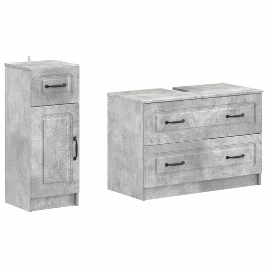 2 Piece Bathroom Cabinet Set UTRECHT Concrete Grey 2 Piece Bathroom Cabinet Set UTRECHT Concrete Grey