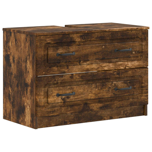 2 Piece Bathroom Cabinet Set UTRECHT Smoked Oak Engineered Wood 2 Piece Bathroom Cabinet Set UTRECHT Smoked Oak Engineered Wood