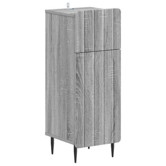 3 Piece Bathroom Cabinet Set ZWOLLE Grey Sonoma Engineered Wood 3 Piece Bathroom Cabinet Set ZWOLLE Grey Sonoma Engineered Wood