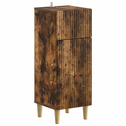 3 Piece Bathroom Cabinet Set ARNHEM Smoked Oak Engineered Wood 3 Piece Bathroom Cabinet Set ARNHEM Smoked Oak Engineered Wood