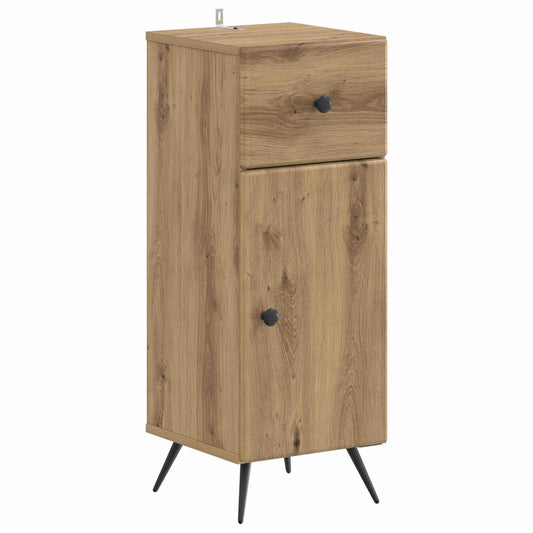 3 Piece Bathroom Cabinet Set BREDA Artisan Oak Engineered Wood 3 Piece Bathroom Cabinet Set BREDA Artisan Oak Engineered Wood