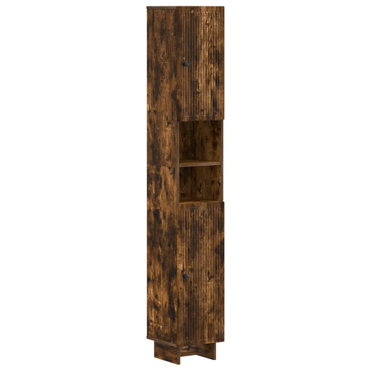 3 Piece Bathroom Cabinet Set EDE Smoked Oak Engineered Wood 3 Piece Bathroom Cabinet Set EDE Smoked Oak Engineered Wood