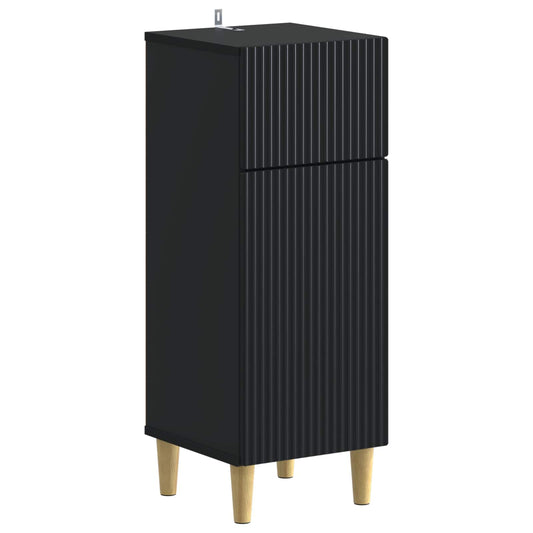 2 Piece Bathroom Cabinet Set ARNHEM Black Engineered Wood 2 Piece Bathroom Cabinet Set ARNHEM Black Engineered Wood