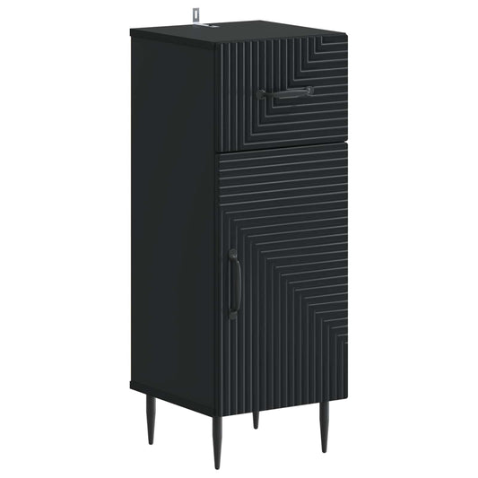 2 Piece Bathroom Cabinet Set HAARLEM Black Engineered Wood 2 Piece Bathroom Cabinet Set HAARLEM Black Engineered Wood