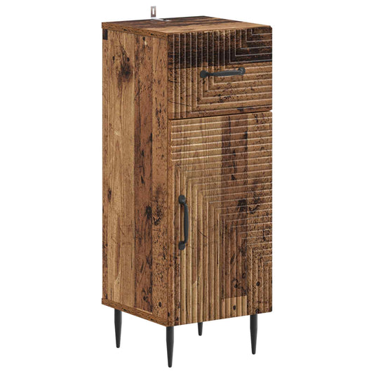 2 Piece Bathroom Cabinet Set HAARLEM Old Wood Engineered Wood 2 Piece Bathroom Cabinet Set HAARLEM Old Wood Engineered Wood
