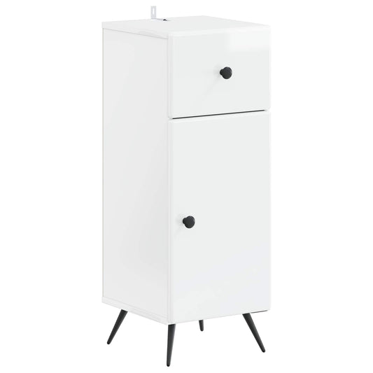 2 Piece Bathroom Cabinet Set BREDA High Gloss White 2 Piece Bathroom Cabinet Set BREDA High Gloss White