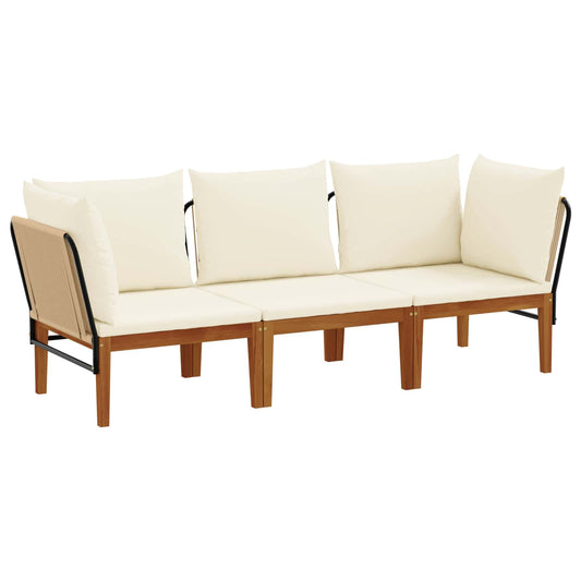3 pcs Solid Acacia Wood & Rope Natural 3 pcs Solid Acacia Wood & Rope Natural