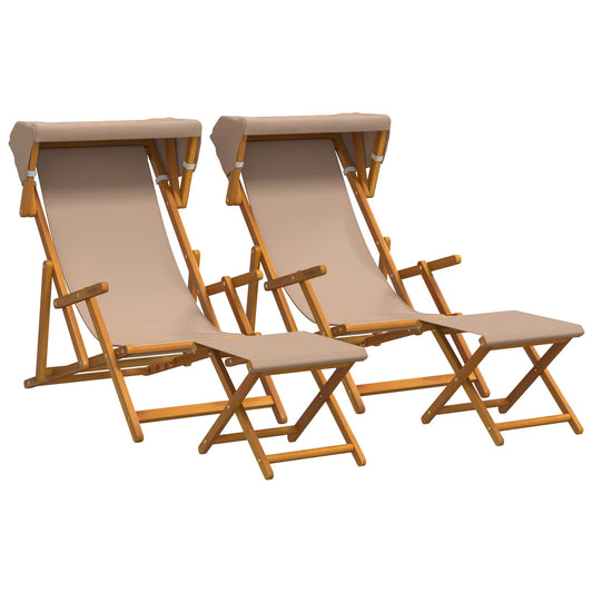 Deck Chair 4 pcs 3 Position Solid Eucalyptus Wood Taupe Deck Chair 4 pcs 3 Position Solid Eucalyptus Wood Taupe