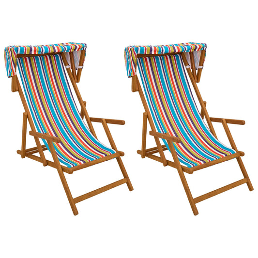 Deck Chair 2 pcs 3 Position Solid Eucalyptus Wood Multicolour Deck Chair 2 pcs 3 Position Solid Eucalyptus Wood Multicolour