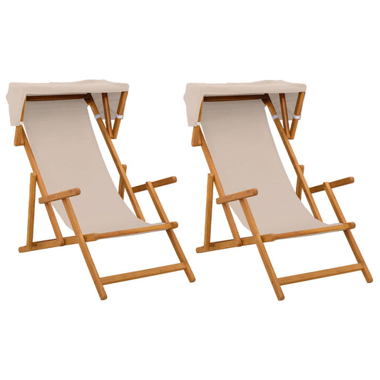 Deck Chair 2 pcs 3 Position Solid Eucalyptus Wood Beige Deck Chair 2 pcs 3 Position Solid Eucalyptus Wood Beige