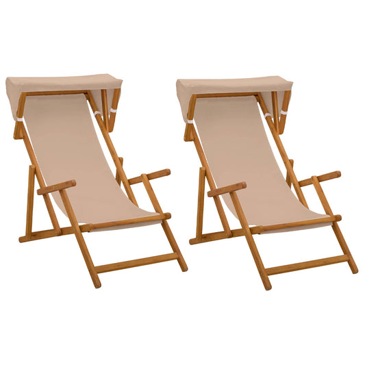 Deck Chair 2 pcs 3 Position Solid Eucalyptus Wood Taupe Deck Chair 2 pcs 3 Position Solid Eucalyptus Wood Taupe