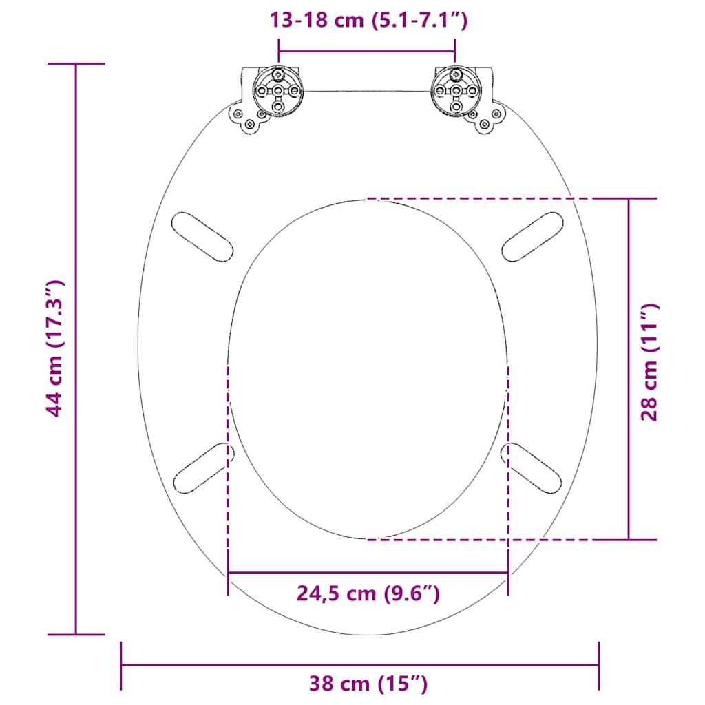 Soft-Close Toilet Seat Sea Muschel 44 x 38 cm MDF board