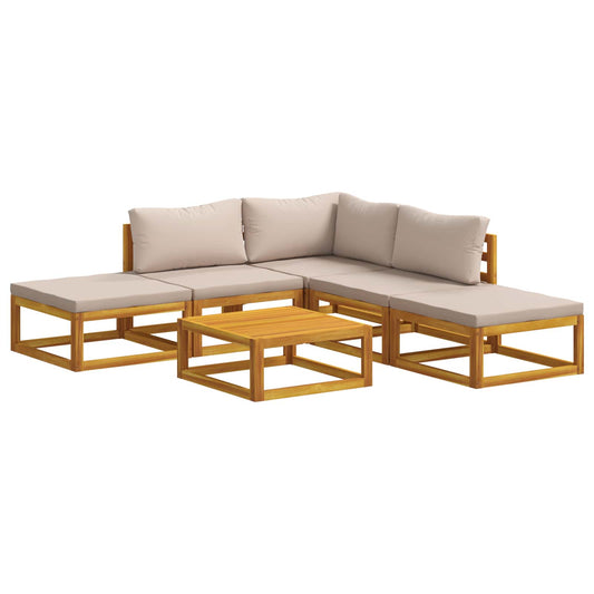 Sofa Set 6 pcs Natural Solid Acacia Wood Sofa Set 6 pcs Natural Solid Acacia Wood