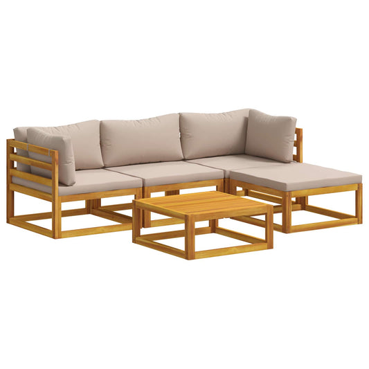 Sofa Set 5 pcs Natural Solid Acacia Wood Sofa Set 5 pcs Natural Solid Acacia Wood