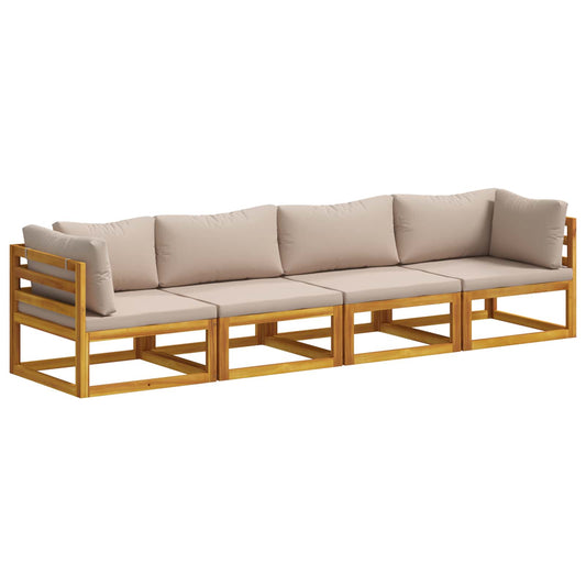 Sofa Set 4 pcs Natural Solid Acacia Wood Sofa Set 4 pcs Natural Solid Acacia Wood