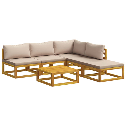 Sofa Set 6 pcs Natural Solid Acacia Wood Sofa Set 6 pcs Natural Solid Acacia Wood