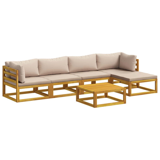 Sofa Set 6 pcs Natural Solid Acacia Wood Sofa Set 6 pcs Natural Solid Acacia Wood