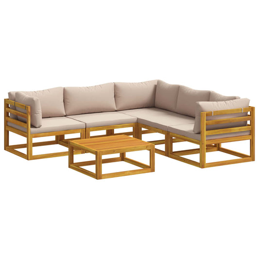 Sofa Set 6 pcs Natural Solid Acacia Wood Sofa Set 6 pcs Natural Solid Acacia Wood