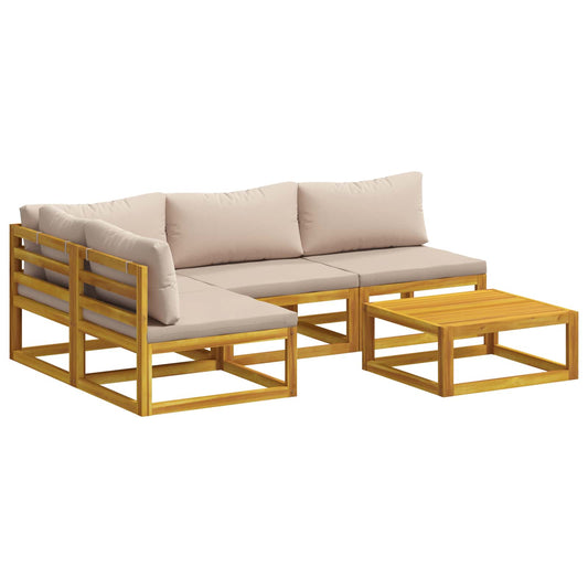 Sofa Set 5 pcs Natural Solid Acacia Wood Sofa Set 5 pcs Natural Solid Acacia Wood