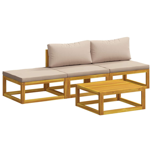 Sofa Set 4 pcs Natural Solid Acacia Wood Sofa Set 4 pcs Natural Solid Acacia Wood