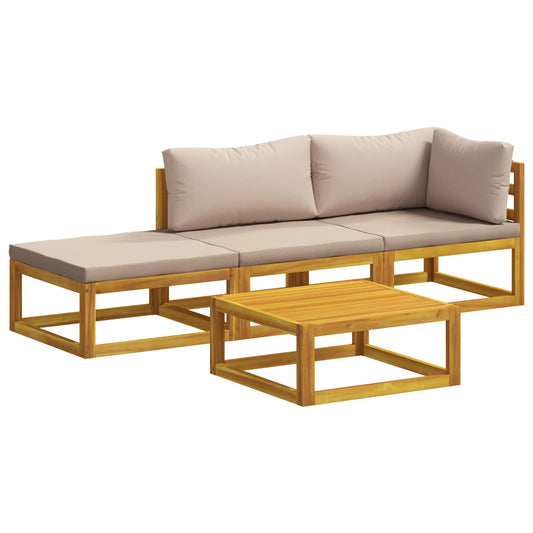 Sofa Set 4 pcs Natural Solid Acacia Wood Sofa Set 4 pcs Natural Solid Acacia Wood