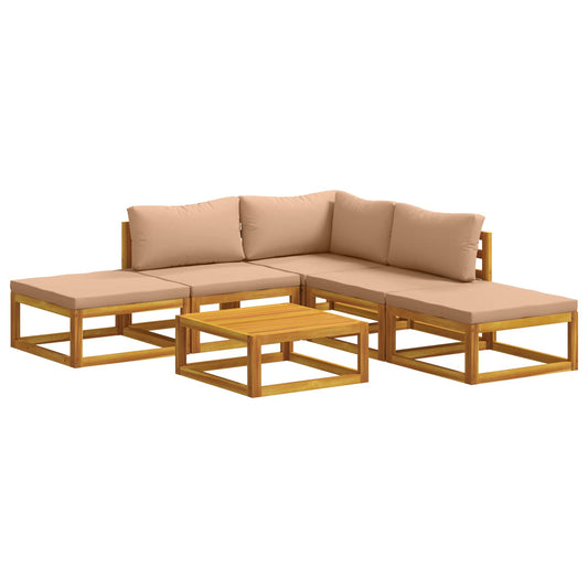 Sofa Set 6 pcs Natural Solid Acacia Wood Sofa Set 6 pcs Natural Solid Acacia Wood