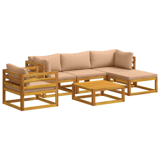Sofa Set 6 pcs Natural Solid Acacia Wood Sofa Set 6 pcs Natural Solid Acacia Wood