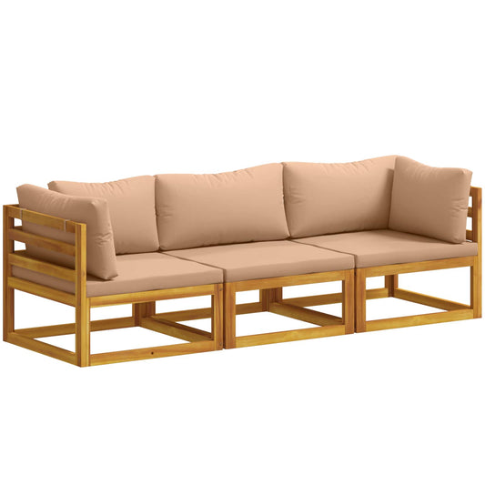 Sofa Set 3 pcs Natural Solid Acacia Wood Sofa Set 3 pcs Natural Solid Acacia Wood