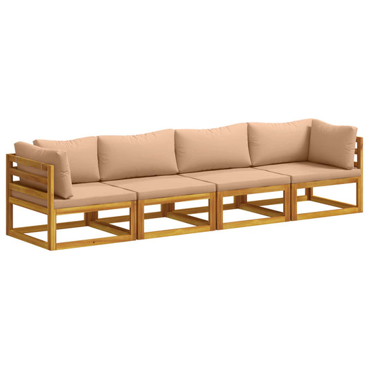 Sofa Set 4 pcs Natural Solid Acacia Wood Sofa Set 4 pcs Natural Solid Acacia Wood