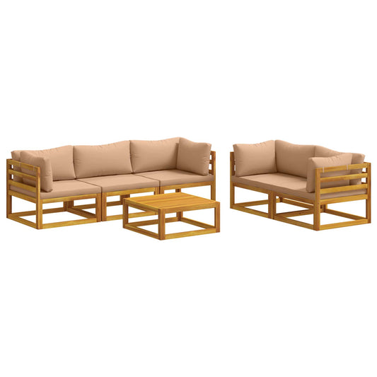 Sofa Set 6 pcs Natural Solid Acacia Wood Sofa Set 6 pcs Natural Solid Acacia Wood