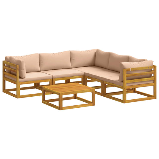 Sofa Set 6 pcs Natural Solid Acacia Wood Sofa Set 6 pcs Natural Solid Acacia Wood