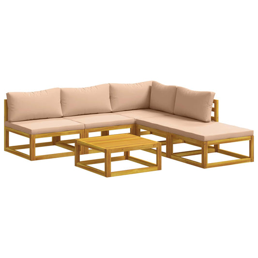 Sofa Set 6 pcs Natural Solid Acacia Wood Sofa Set 6 pcs Natural Solid Acacia Wood