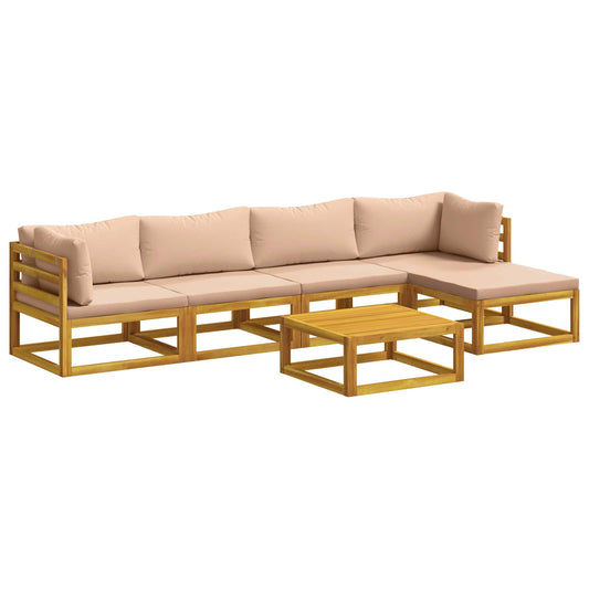 Sofa Set 6 pcs Natural Solid Acacia Wood Sofa Set 6 pcs Natural Solid Acacia Wood