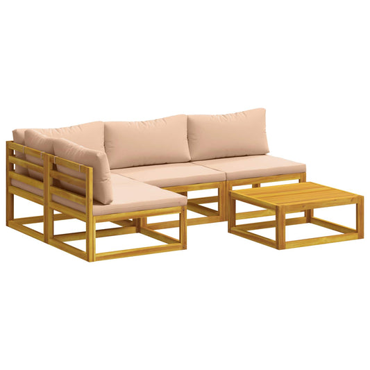 Sofa Set 5 pcs Natural Solid Acacia Wood Sofa Set 5 pcs Natural Solid Acacia Wood