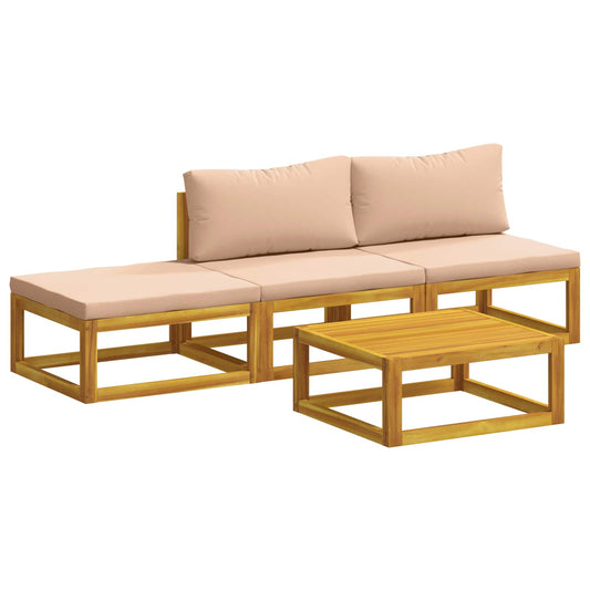 Sofa Set 4 pcs Natural Solid Acacia Wood Sofa Set 4 pcs Natural Solid Acacia Wood