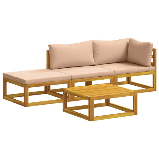 Sofa Set 4 pcs Natural Solid Acacia Wood Sofa Set 4 pcs Natural Solid Acacia Wood