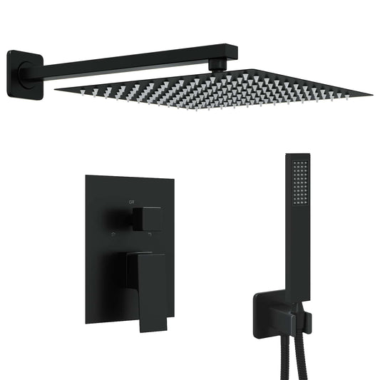 Concealed Shower System (Square) Black Stainless Steel 201 Concealed Shower System (Square) Black Stainless Steel 201
