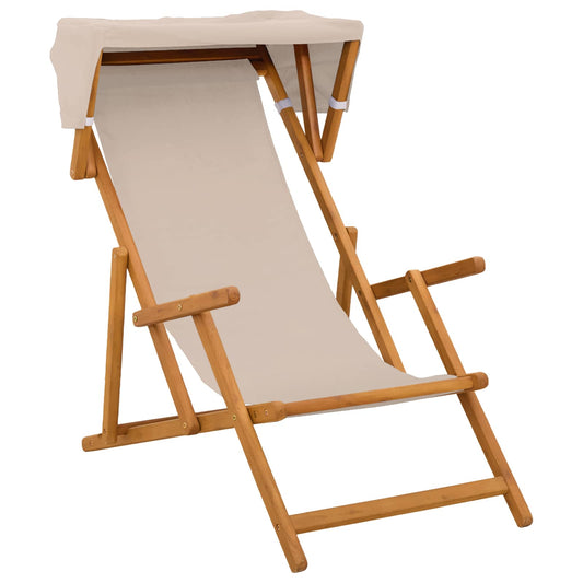 Deck Chair 3 Position Solid Eucalyptus Wood Beige Deck Chair 3 Position Solid Eucalyptus Wood Beige