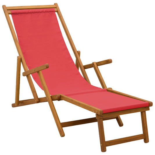Folding Sun Lounger 3 Position Solid Eucalyptus Wood Red Folding Sun Lounger 3 Position Solid Eucalyptus Wood Red