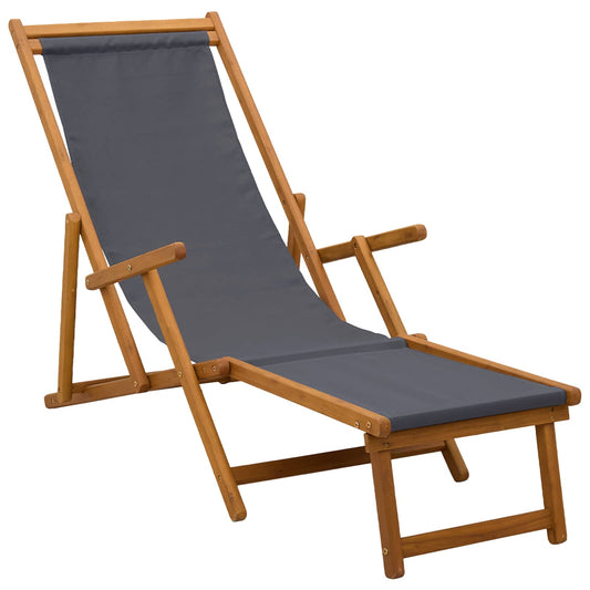 Folding Sun Lounger 3 Position Solid Eucalyptus Wood Grey Folding Sun Lounger 3 Position Solid Eucalyptus Wood Grey
