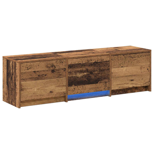 TV Cabinet with LED Old Wood 140 x 34 x 40 cm Engineered Wood TV Cabinet with LED Old Wood 140 x 34 x 40 cm Engineered Wood