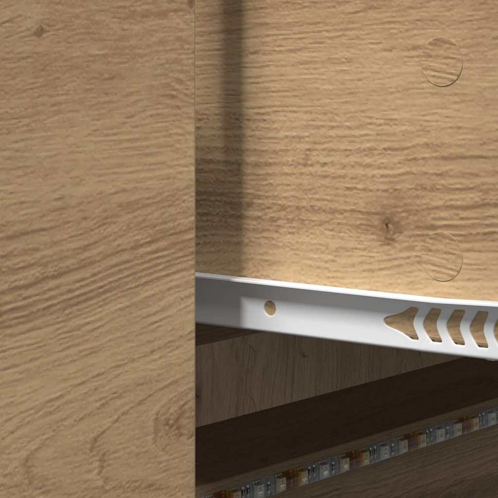 TV Cabinet with LED with Drawer Artisian Oak 140 x 34 x 40 cm
