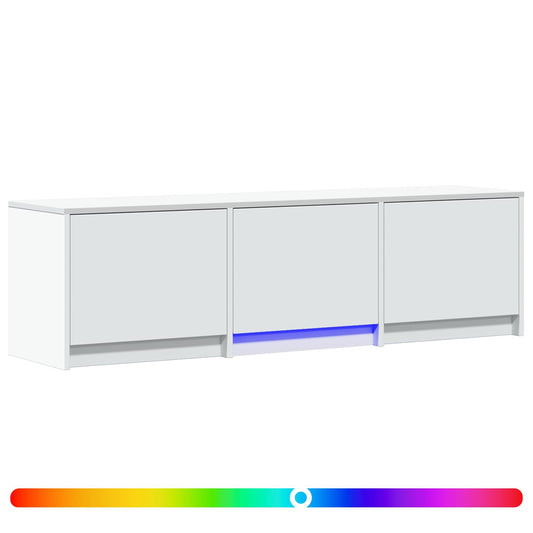TV Cabinet with LED White 140 x 34 x 40 cm Engineered Wood TV Cabinet with LED White 140 x 34 x 40 cm Engineered Wood