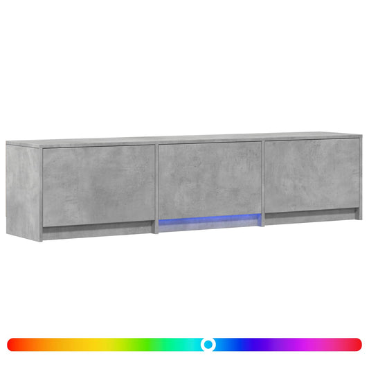 TV Cabinet with LED 165x34x40 cm Concrete Grey Engineered Wood TV Cabinet with LED 165x34x40 cm Concrete Grey Engineered Wood