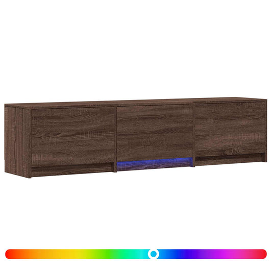 TV Cabinet with LED Brown Oak 165 x 34 x 40 cm Engineered Wood TV Cabinet with LED Brown Oak 165 x 34 x 40 cm Engineered Wood