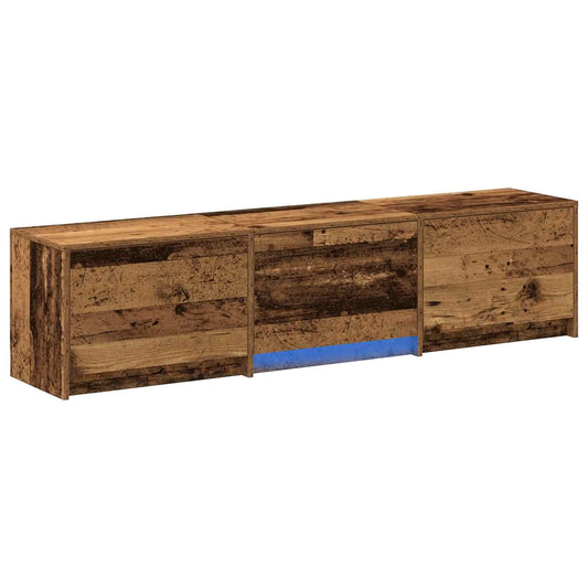 TV Cabinet with LED Old Wood 165 x 34 x 40 cm Engineered Wood TV Cabinet with LED Old Wood 165 x 34 x 40 cm Engineered Wood